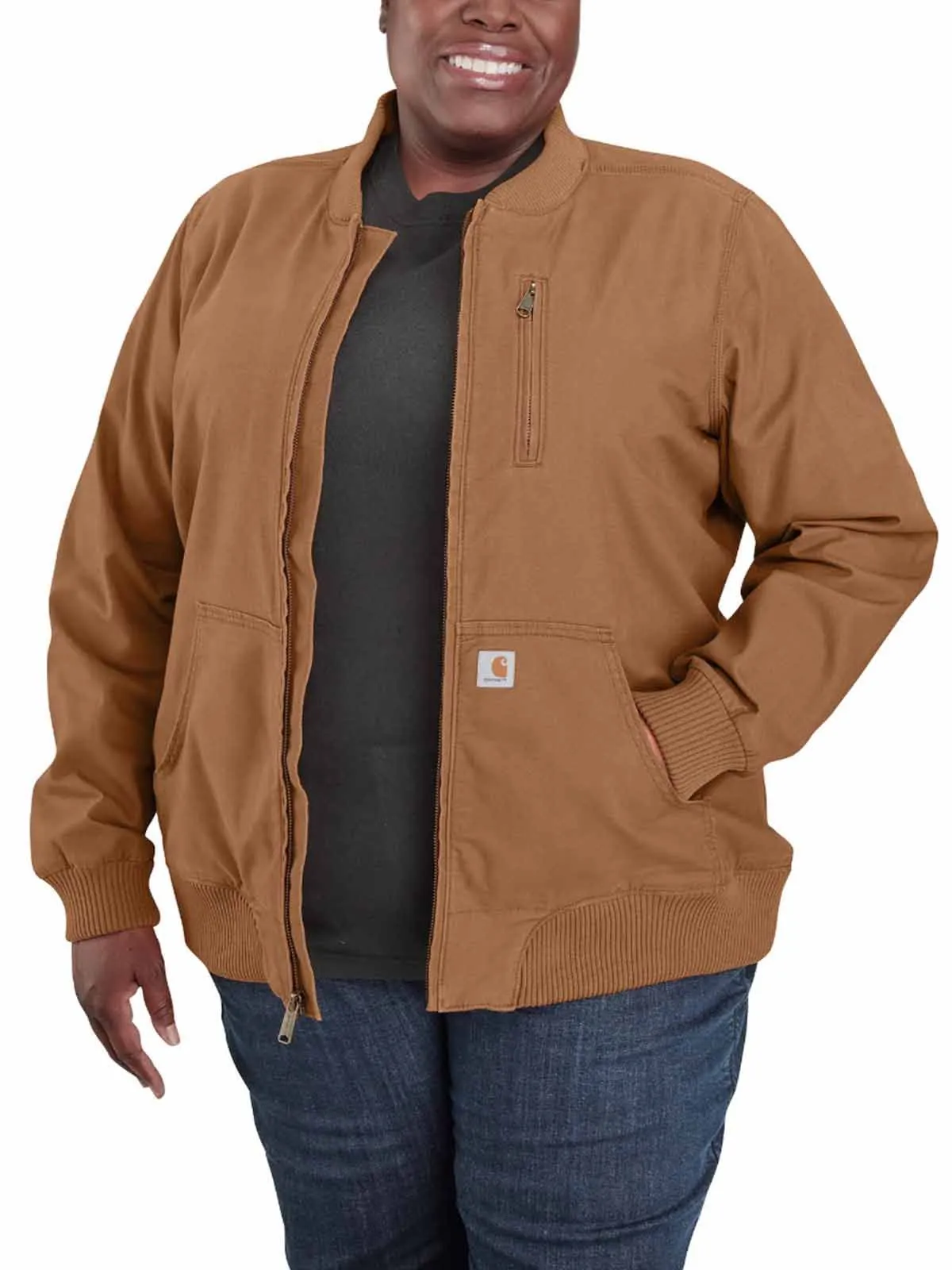 102524 Women's Work Jacket Canvas Rugged Flex - Carhartt Brown - XL