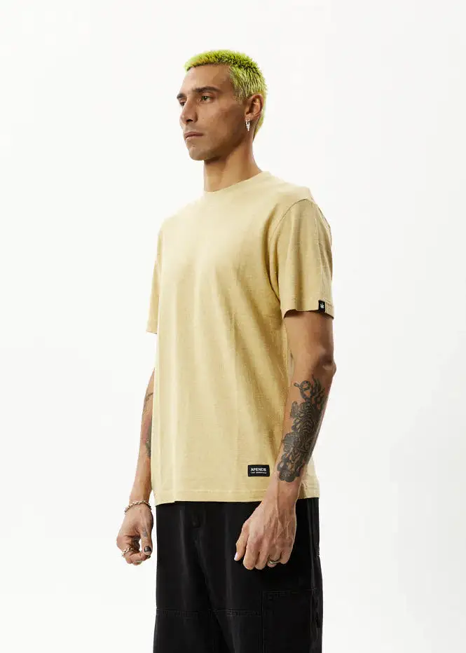 Afends Classic Hemp Retro T-Shirt Camel