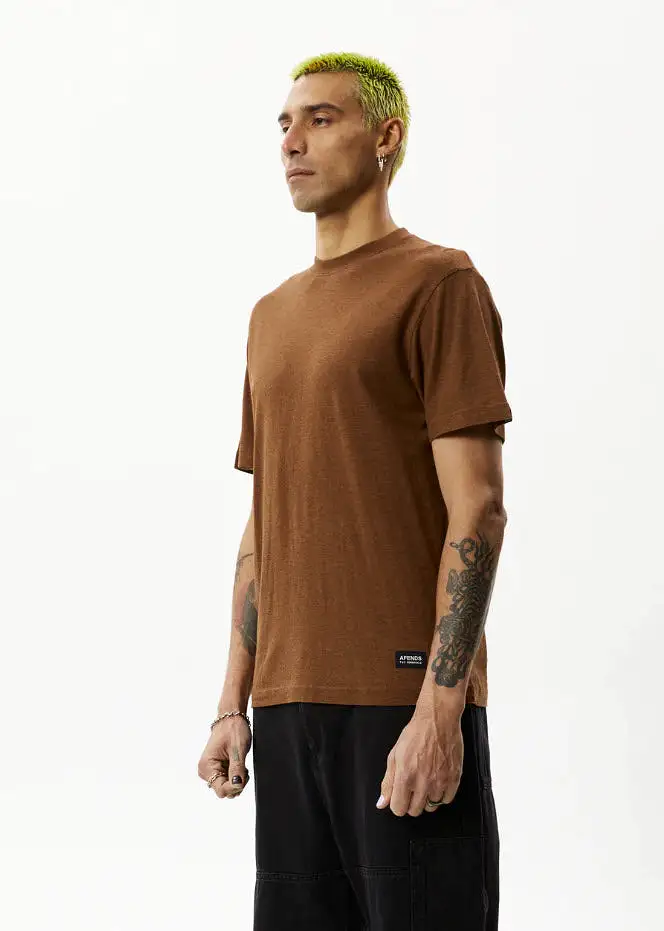 Afends Classic Hemp Retro T-Shirt Toffee