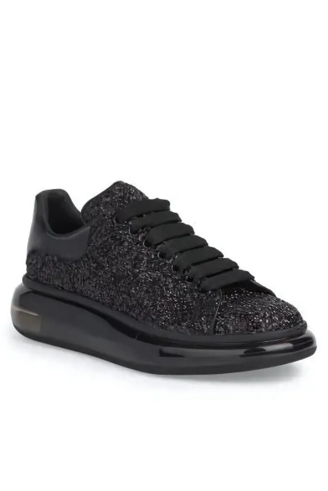 Alexander McQueen Oversized Sneaker 'Black Glitter' Woman