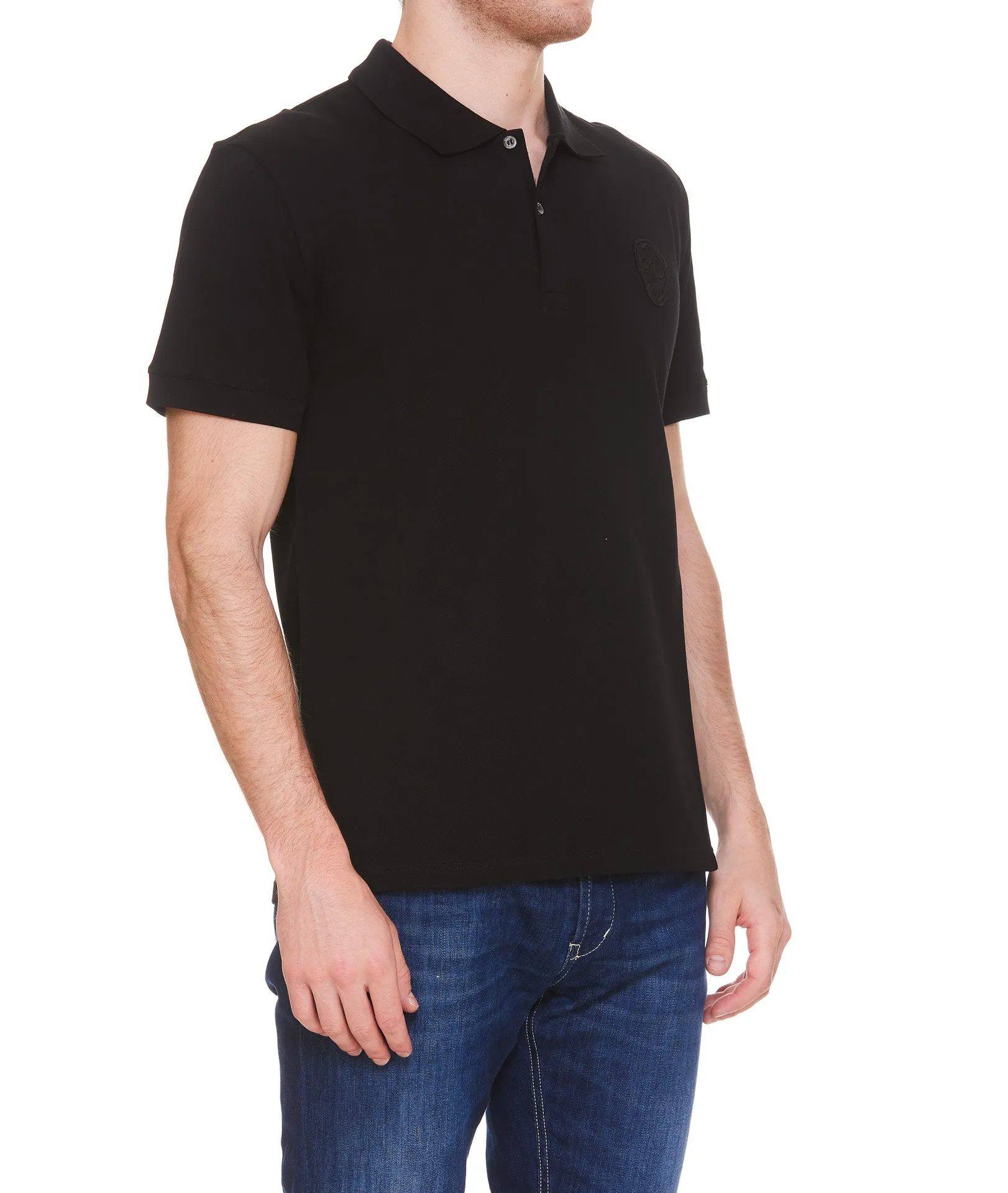 Alexander McQueen Skull Patch Short Sleeved Polo Shirt