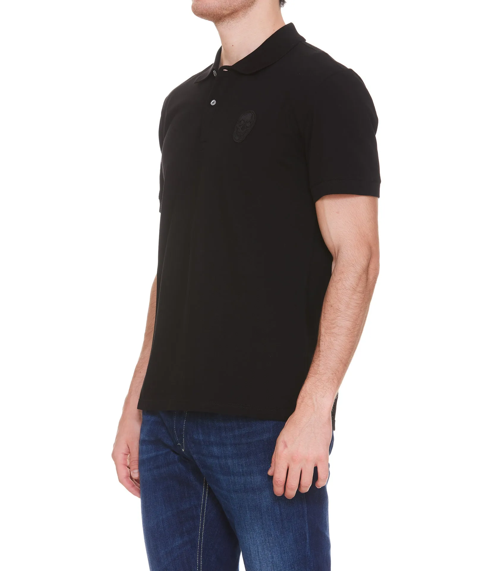 Alexander McQueen Skull Patch Short Sleeved Polo Shirt