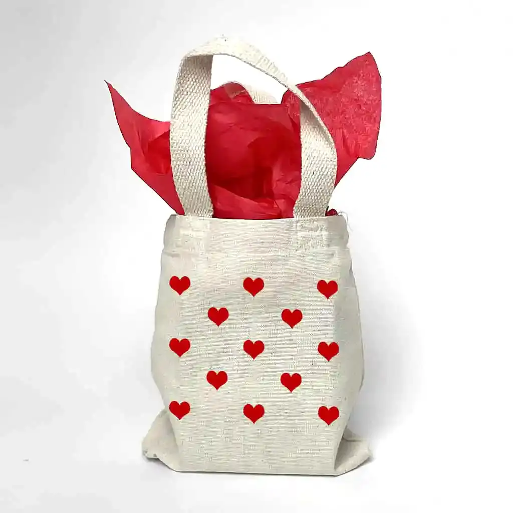 All Over Hearts Mini Tote Bags - Sold as set of 2