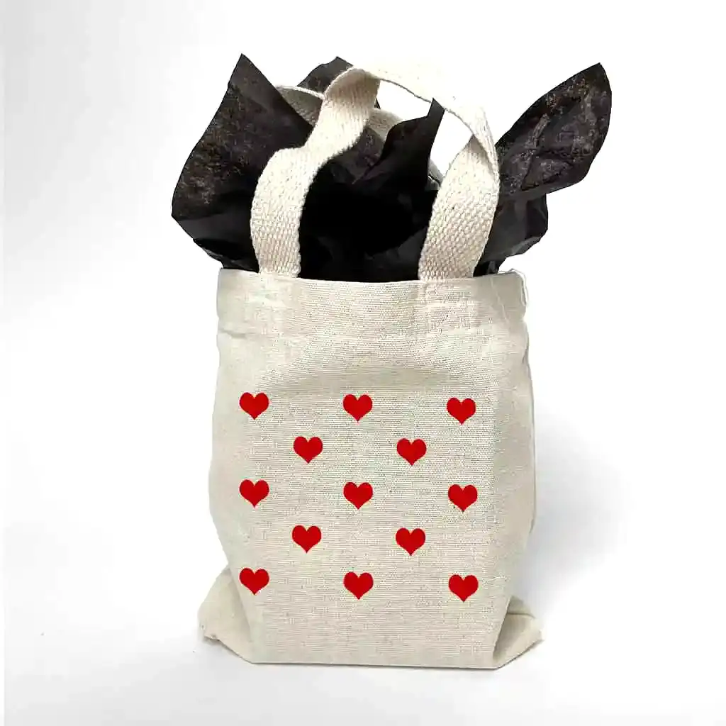 All Over Hearts Mini Tote Bags - Sold as set of 2