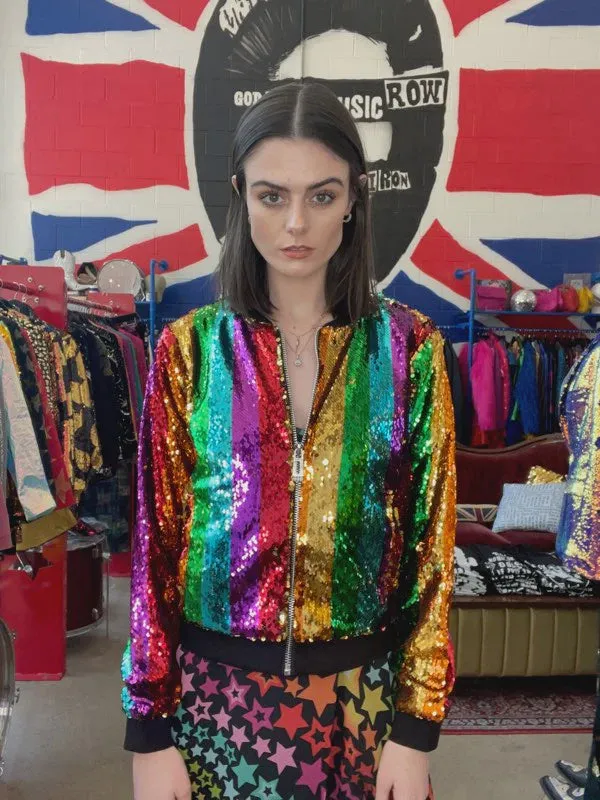 Any Old Iron Rainbow Bomber Jacket