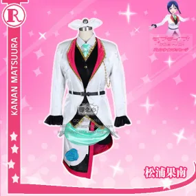 Aqours Love live sunshine!  kanan Matsuura Christmas Cosplay Costume New Year Dress Shirt+Coat+Pants+Tie+Headdress+Apron+Band