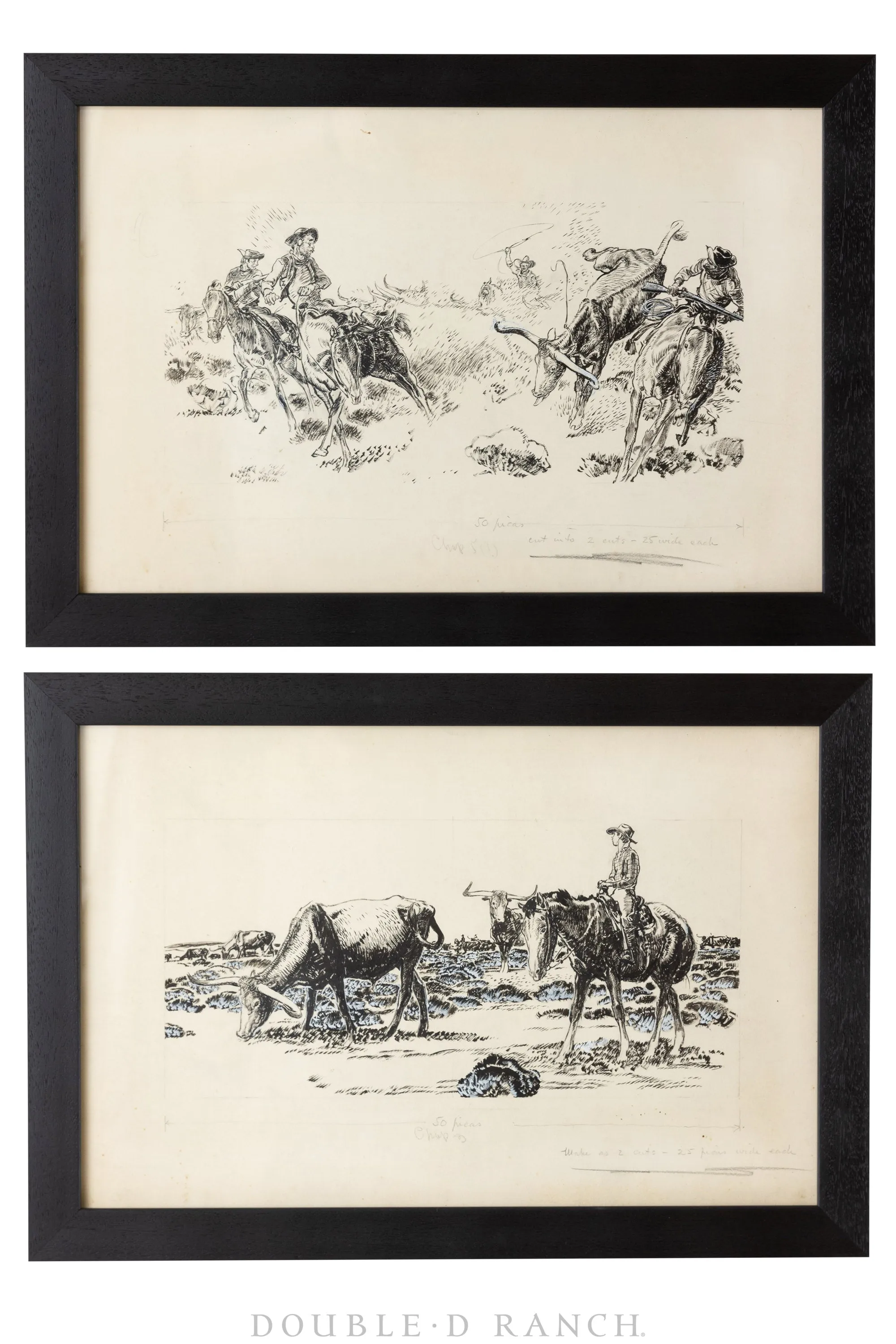 Art, Book Illustrations, Pen & Ink, Herbert Morton Stoops, Set of 2,  1238B