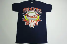 Atlanta Braves National League 1991 Vintage Logo 7 Single Stitch 90's MLB Baseball T-Shirt