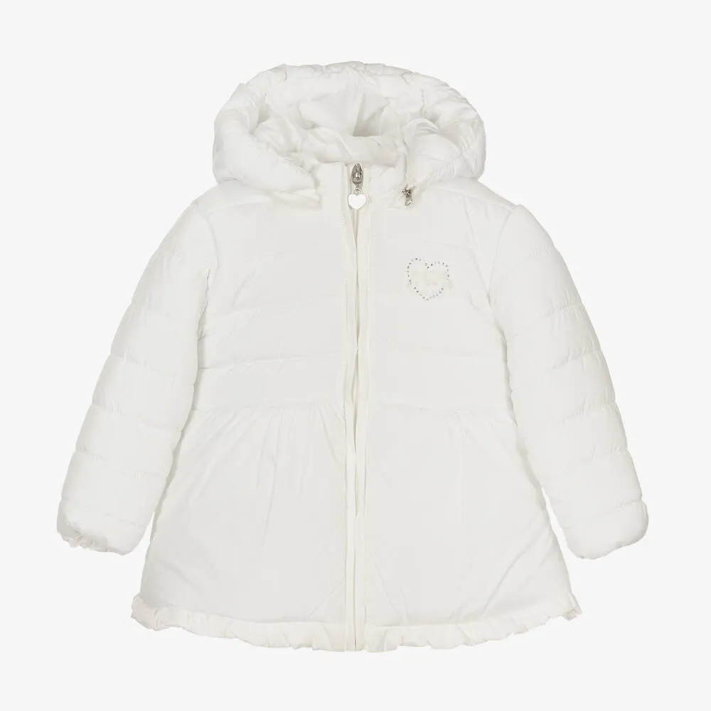 Baby Girls White Puffer Coat