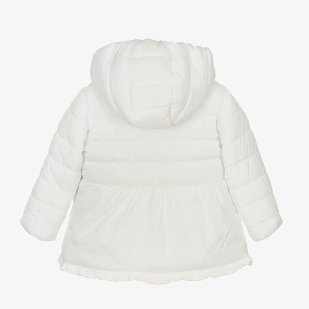 Baby Girls White Puffer Coat