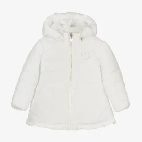 Baby Girls White Puffer Coat