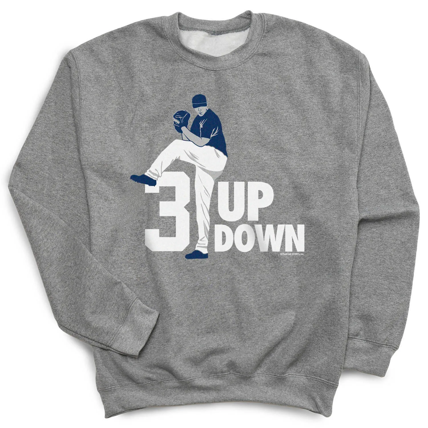 Baseball Crewneck Sweatshirt - 3 Up 3 Down 