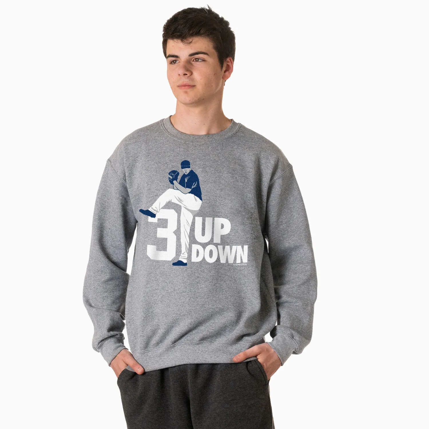 Baseball Crewneck Sweatshirt - 3 Up 3 Down 