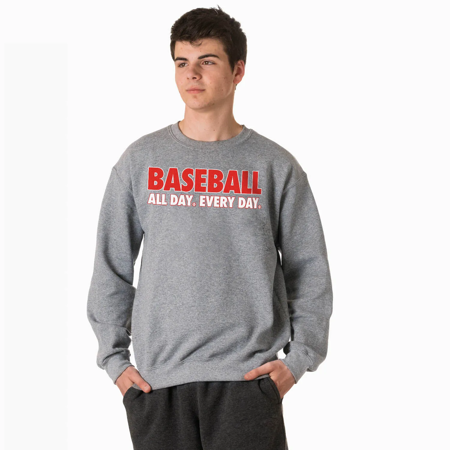 Baseball Crewneck Sweatshirt - Baseball All Day Everyday 