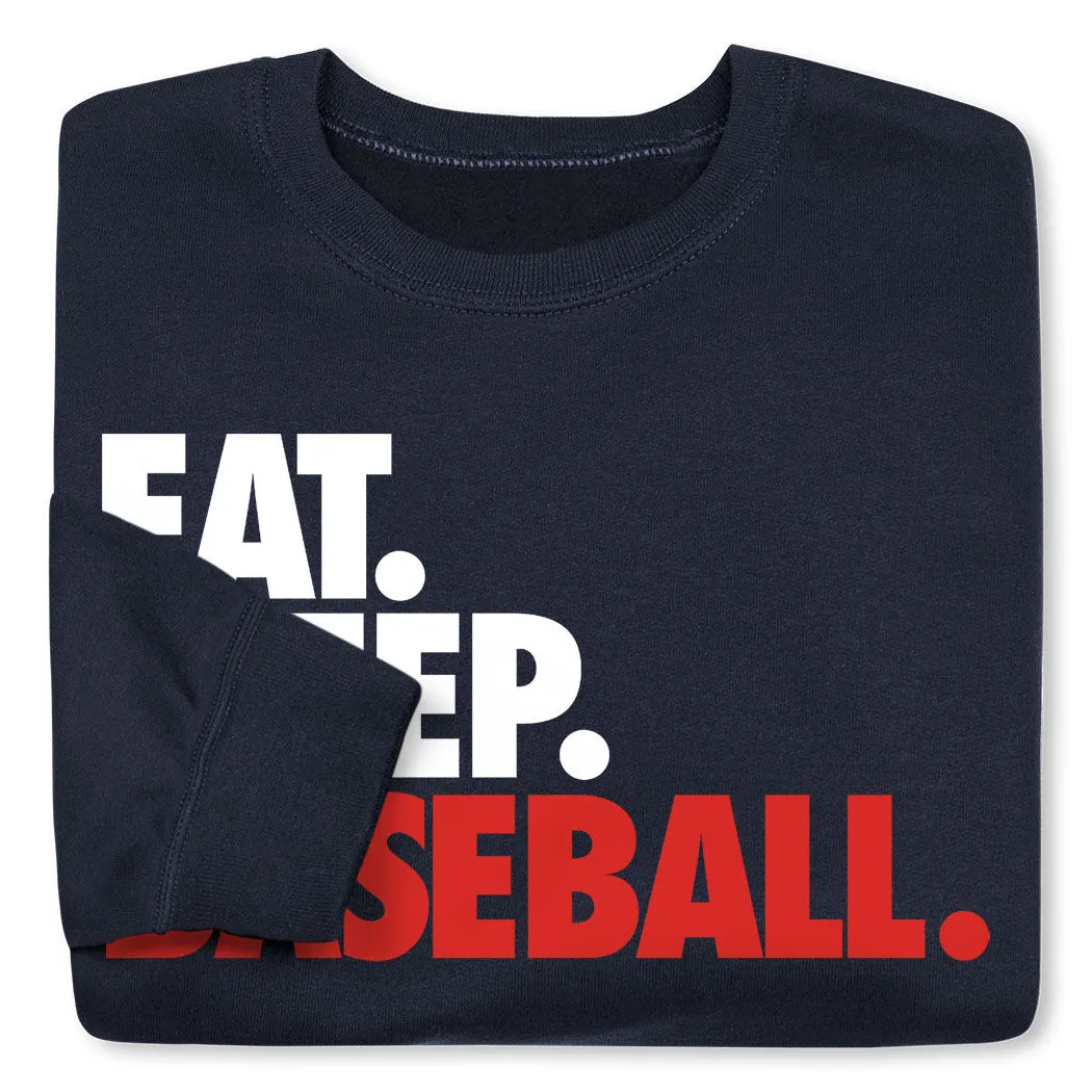 Baseball Crewneck Sweatshirt - Eat Sleep Baseball Bold 