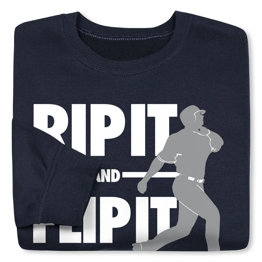 Baseball Crewneck Sweatshirt - Rip It Flip It 