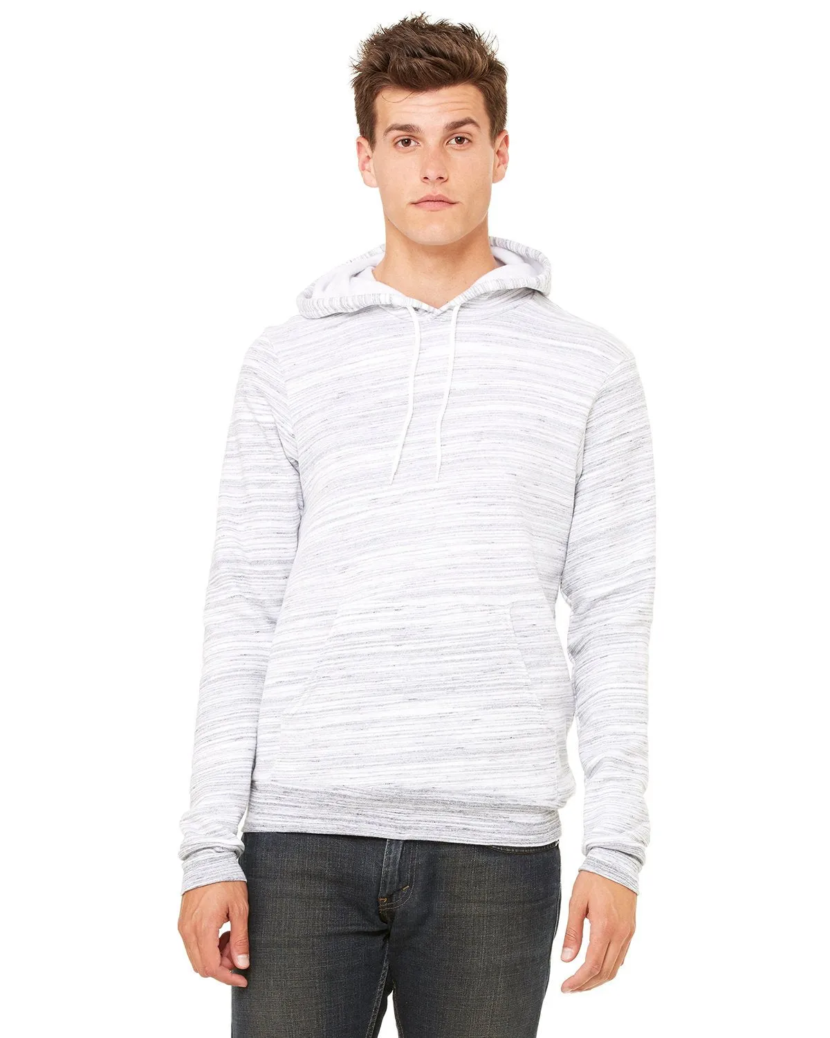 Bella + Canvas Unisex Sponge Fleece Pullover Hoodie 3719 Lt Grey Marble