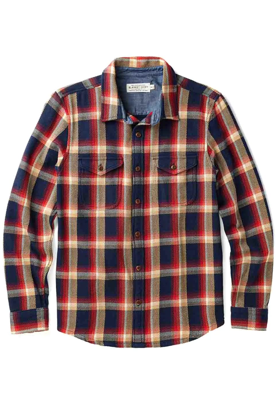 BLANKET SHIRT Marine Nostalgic Plaid