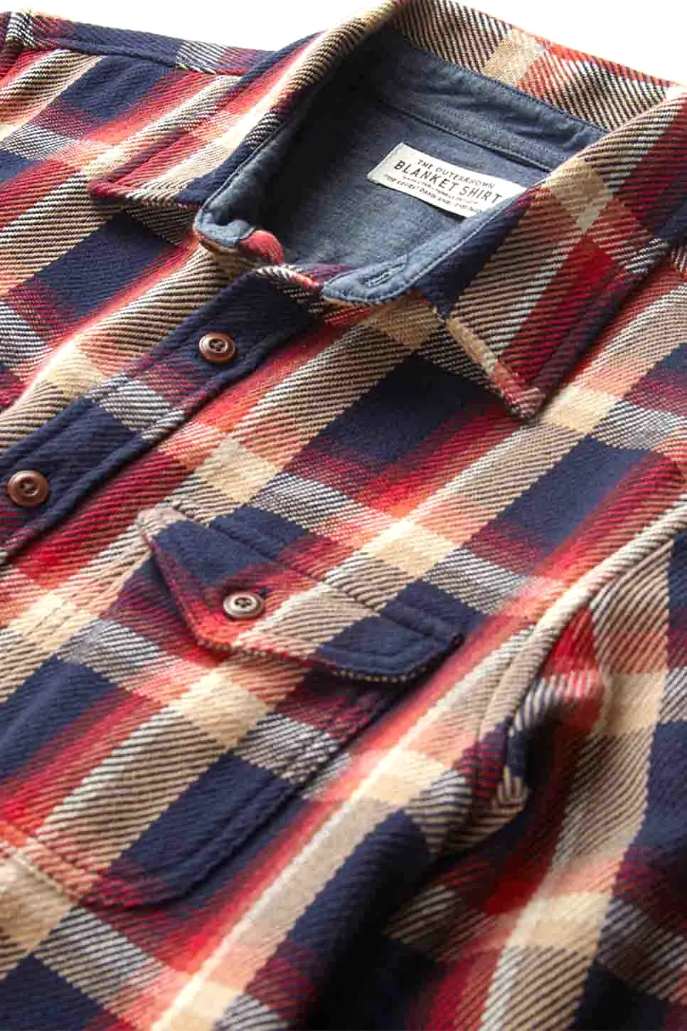 BLANKET SHIRT Marine Nostalgic Plaid