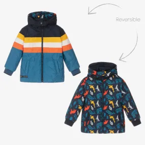 Boys Blue Reversible Coat