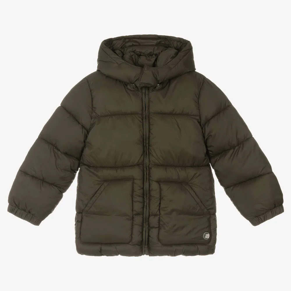 Boys Green Puffer Coat