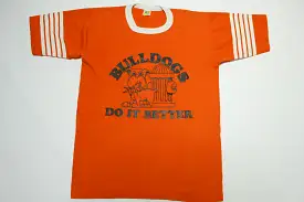 Bulldogs Do It Better Vintage 80's Velva Sheen Funny Striped Sleeve T-Shirt