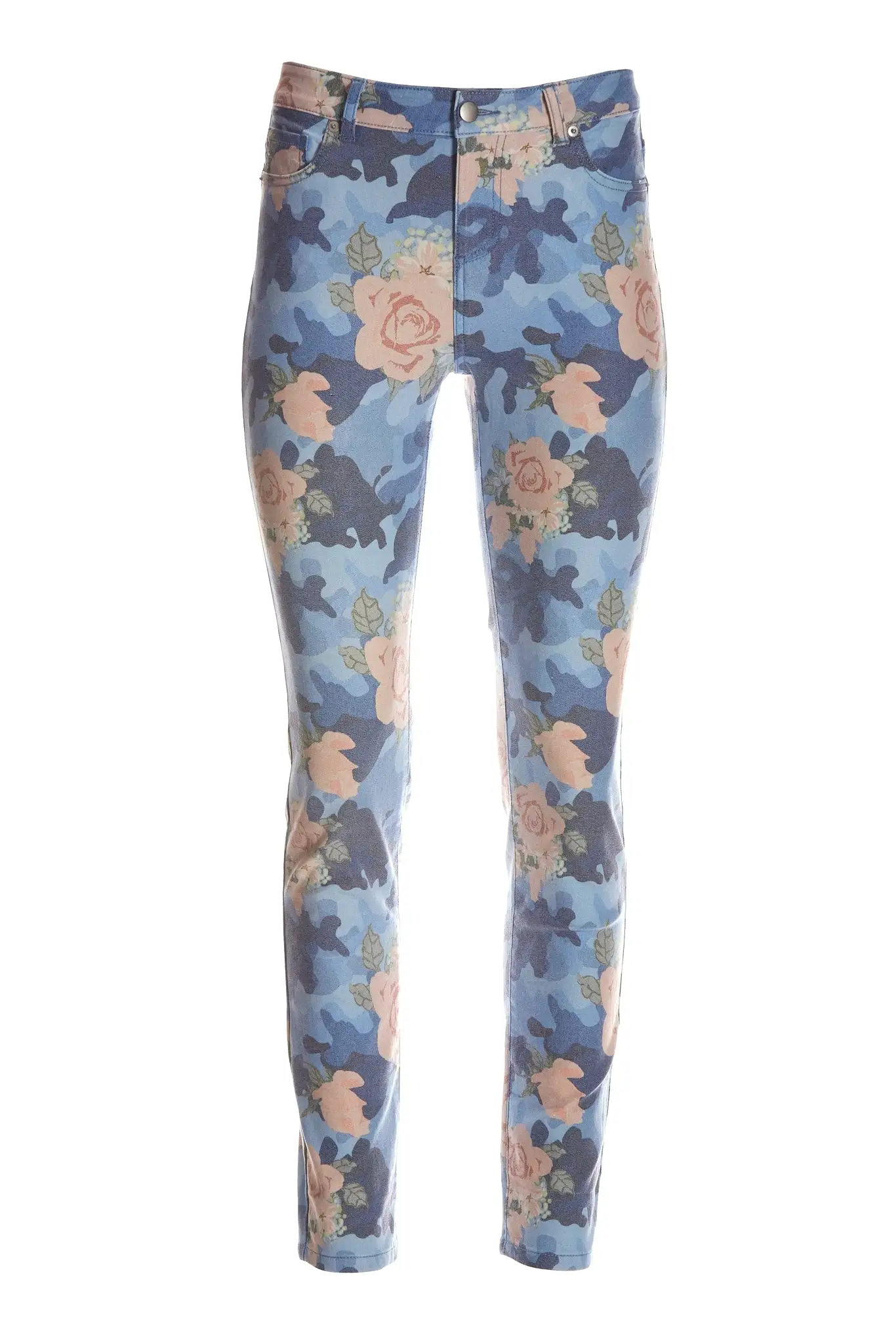 Camo Floral Ankle Jean Blue Multi