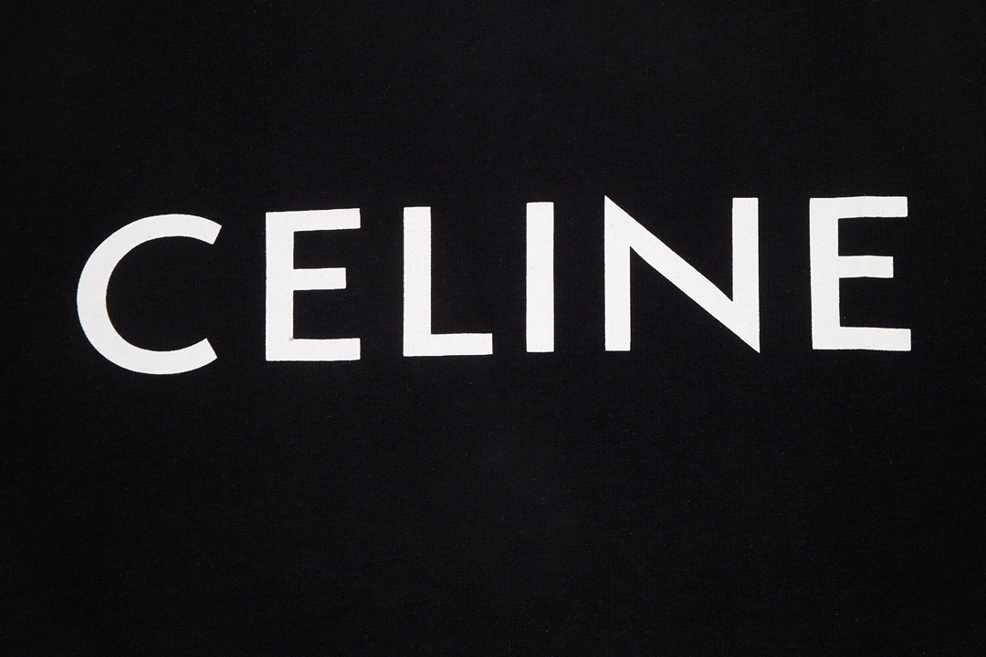 Celine 23ss front graphic print stitching short-sleeved T-shirt black 6.14