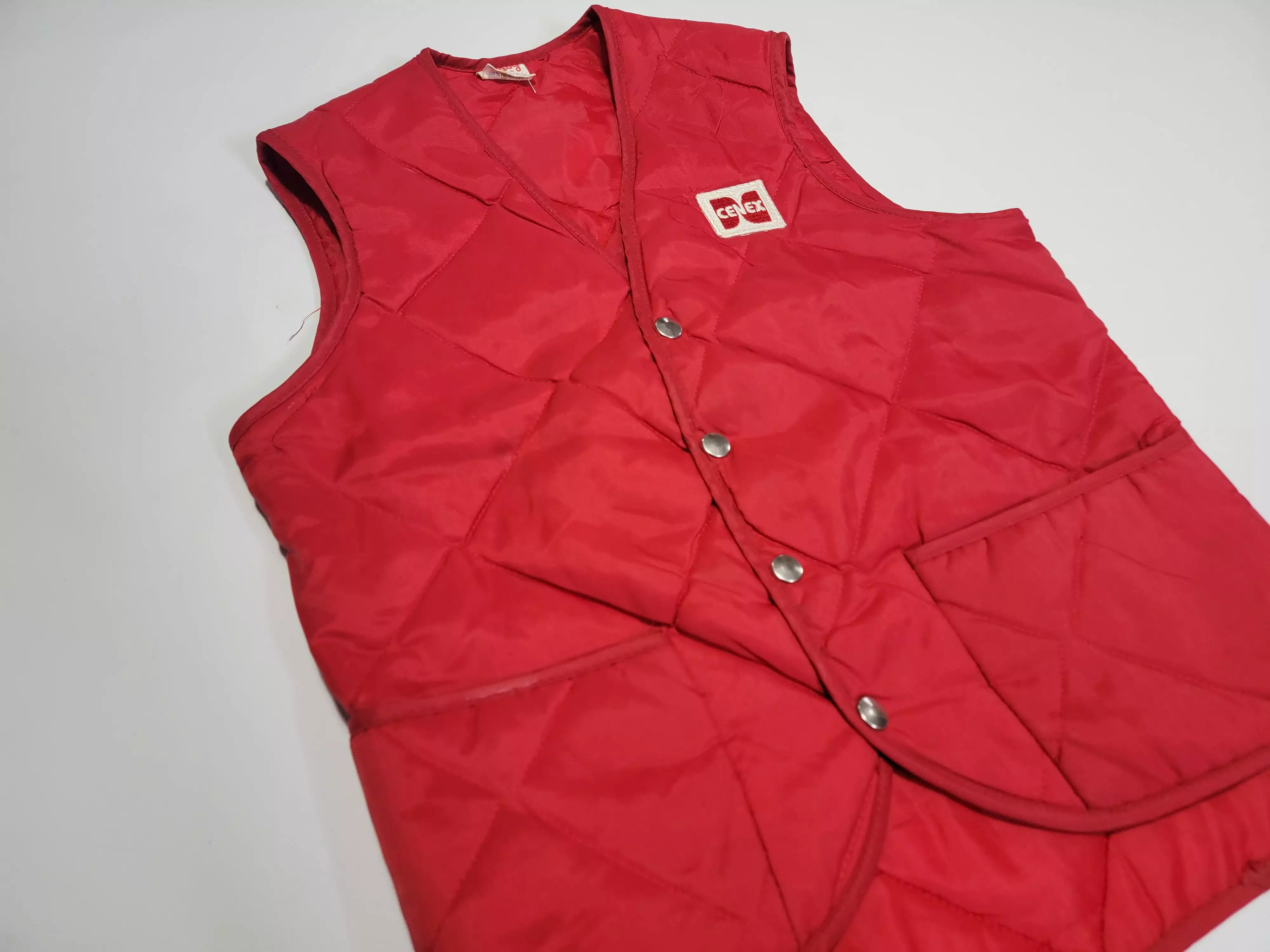 Cenex Vintage 70s Union Made in USA Pleated Quilted Work Vest