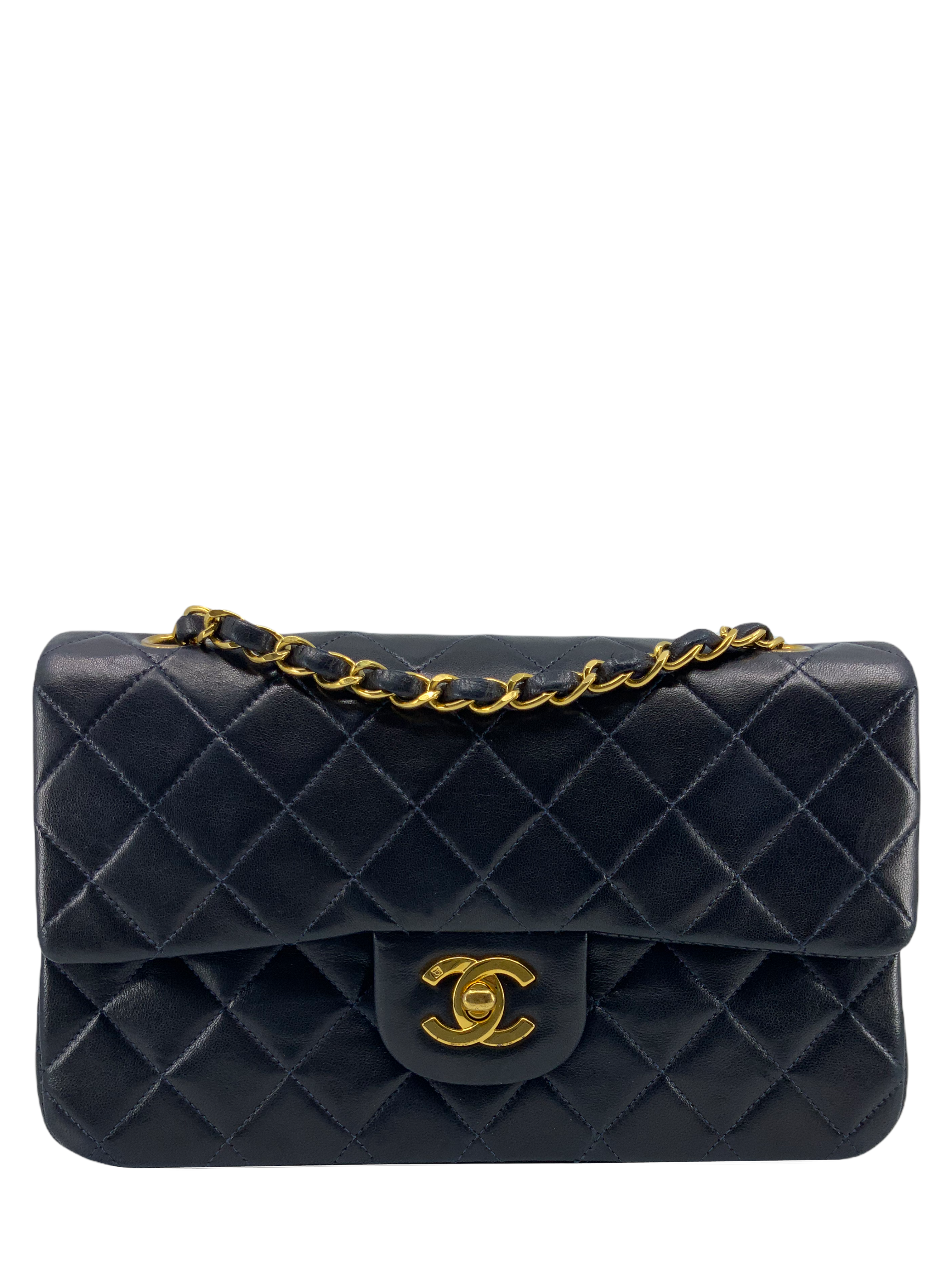 Chanel Vintage Quilted Lambskin Small Classic Double Flap Bag