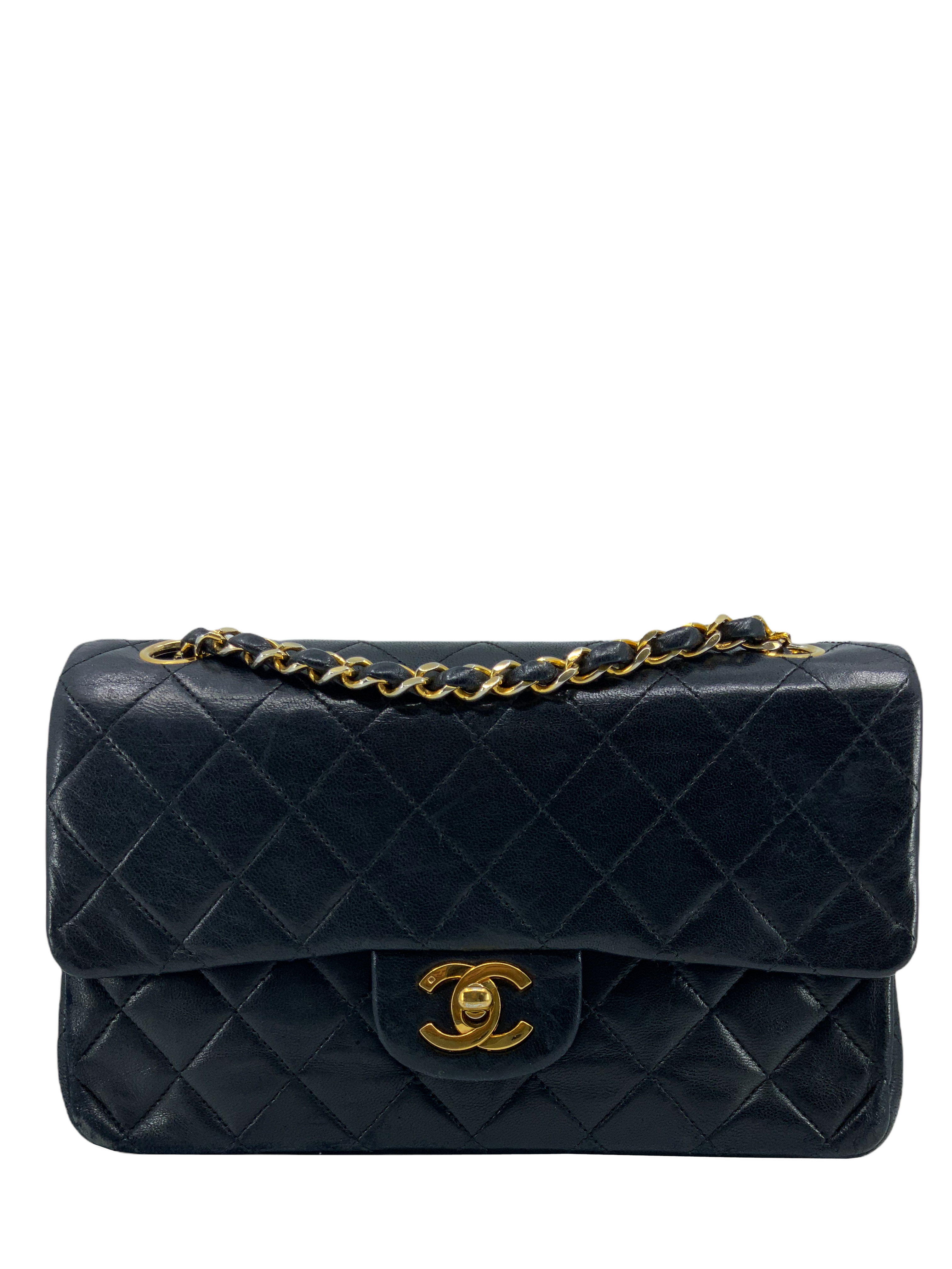 Chanel Vintage Quilted Lambskin Small Classic Double Flap Bag