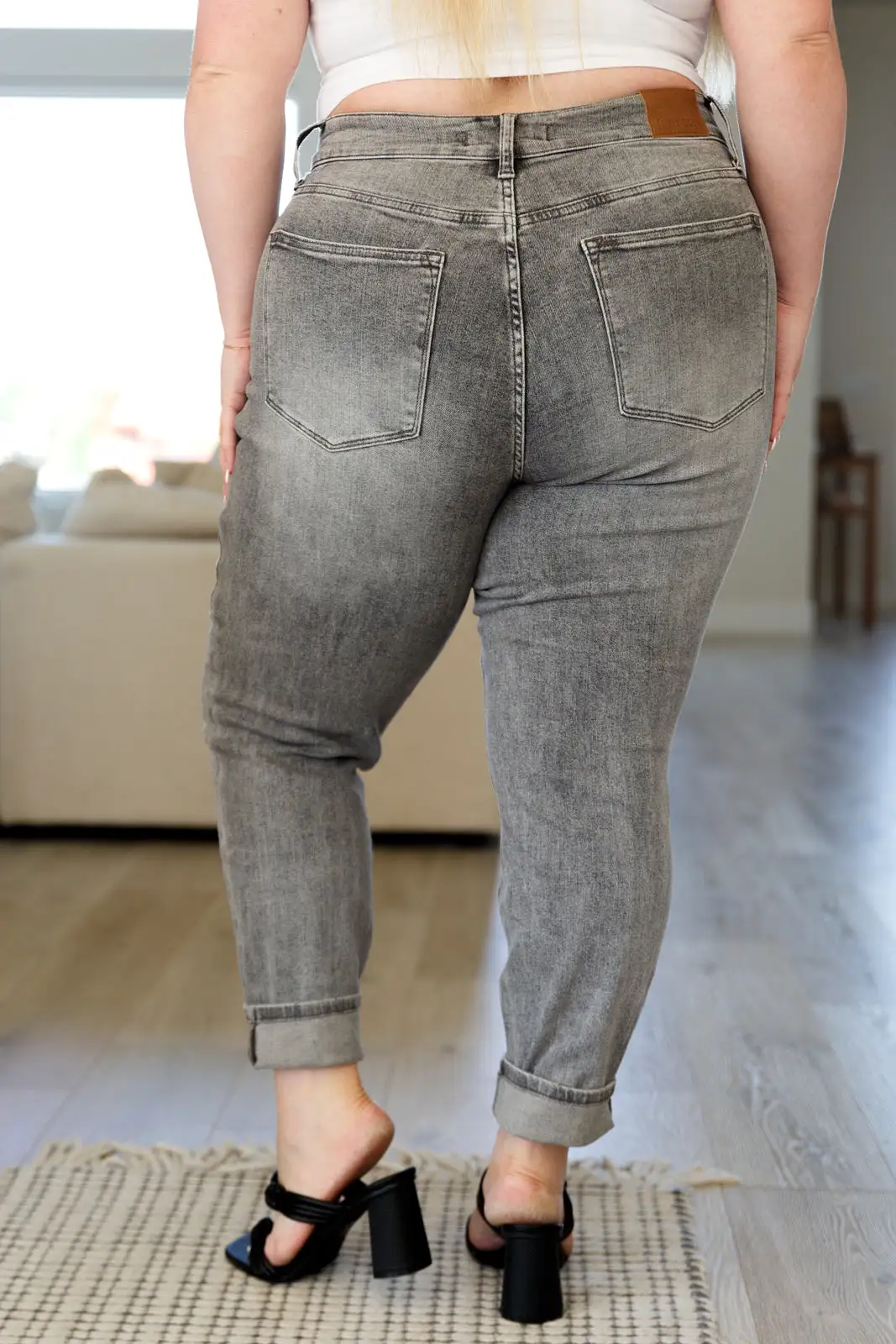 Charlotte High Rise Stone Wash Slim Jeans in Gray-- Use the code SPRINGJB for 20% off!