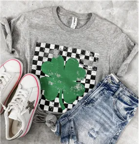 Checkered Shamrock Tee