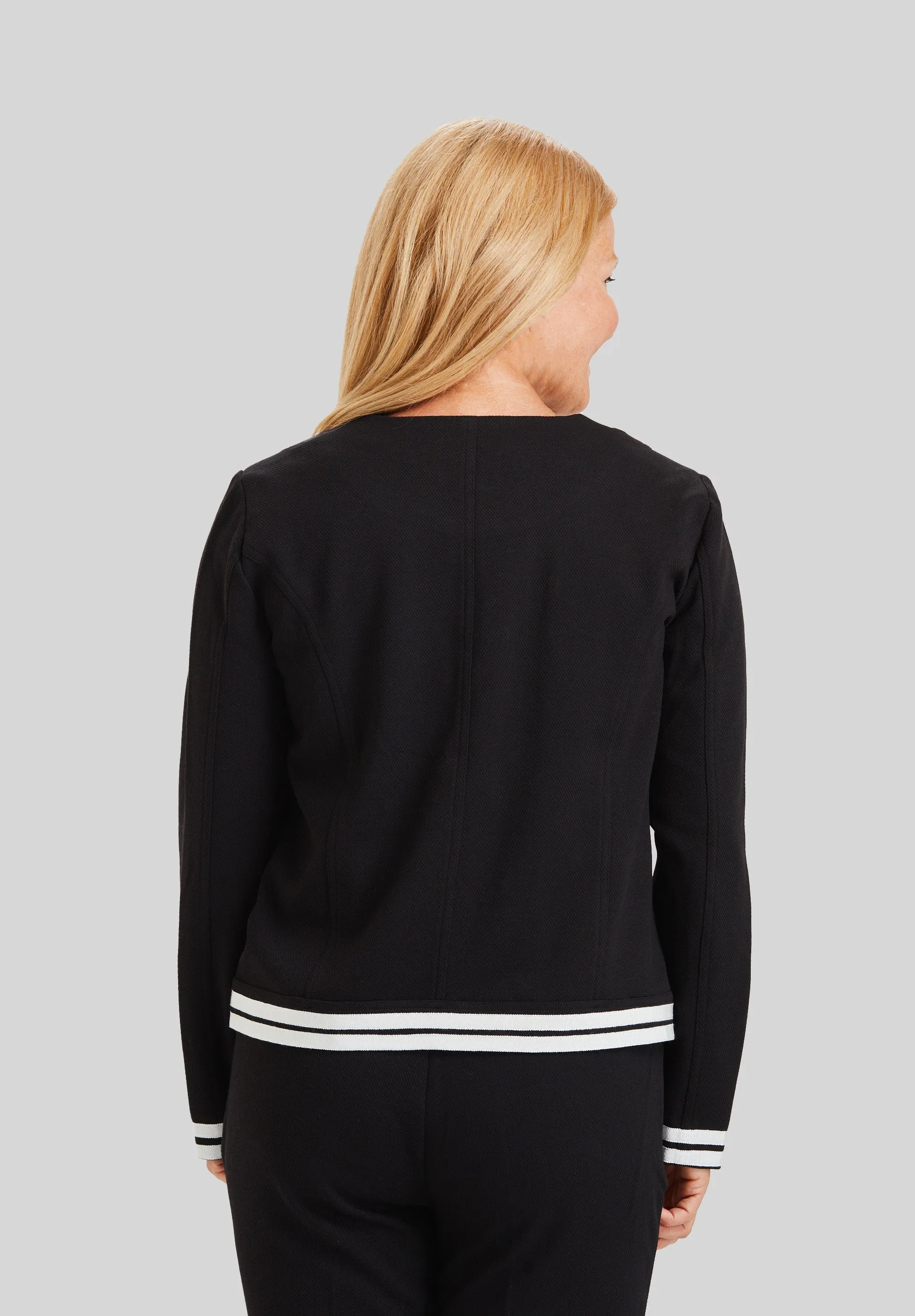 Coco Grosgrain Trim Jacket - Solstice Pique- FINAL SALE