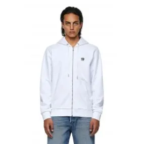 Diesel S-Girk-Hood-Zip-K1 Felpa White Men Hoodies|akgalleria.com