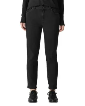 Eileen Fisher High Rise Slim Fit Ankle Jeans in Black