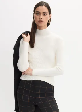 Essential Mock Neck Ribbed Knit Sweater