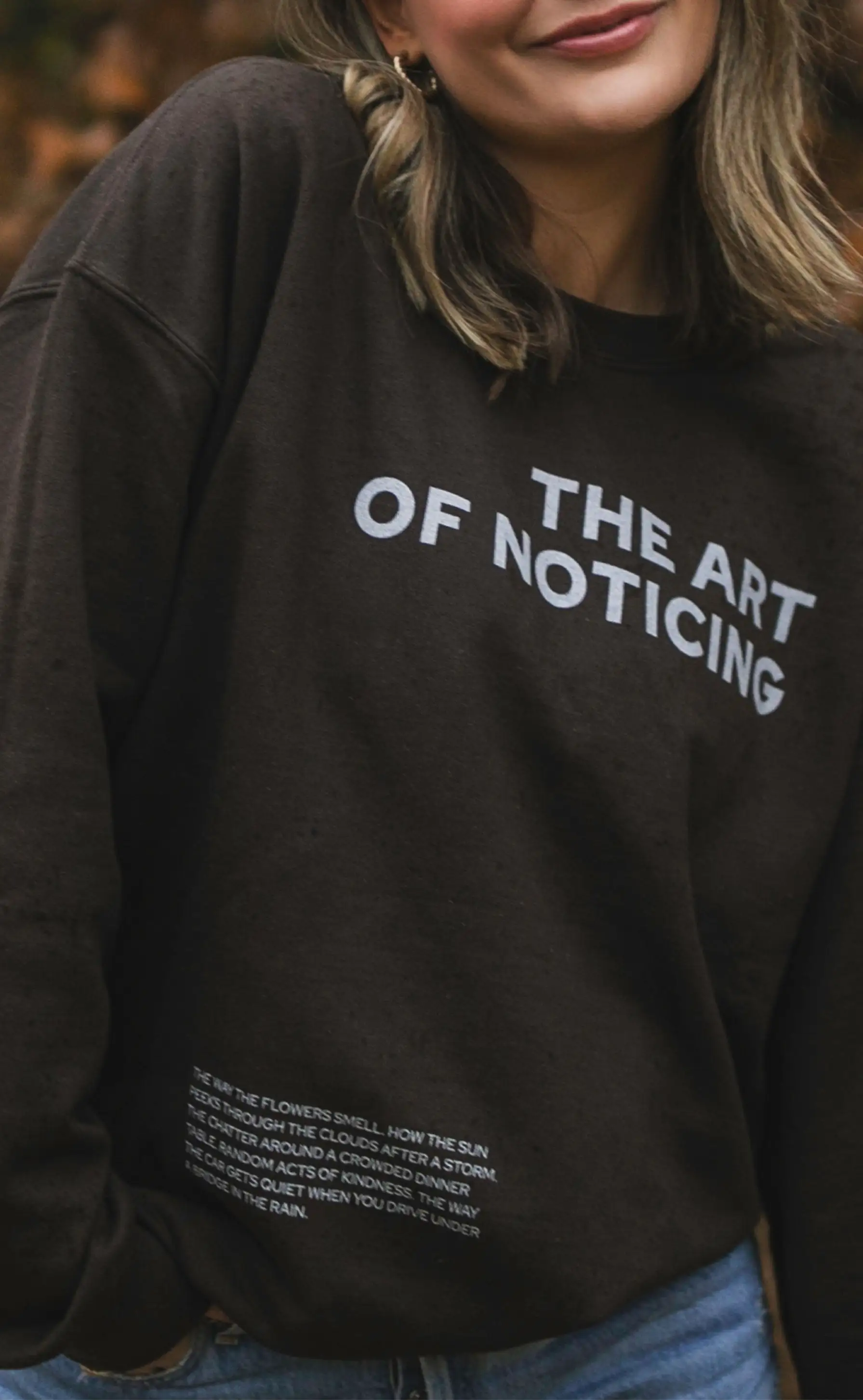 friday + saturday x jo johnson overby: the art of noticing sweatshirt