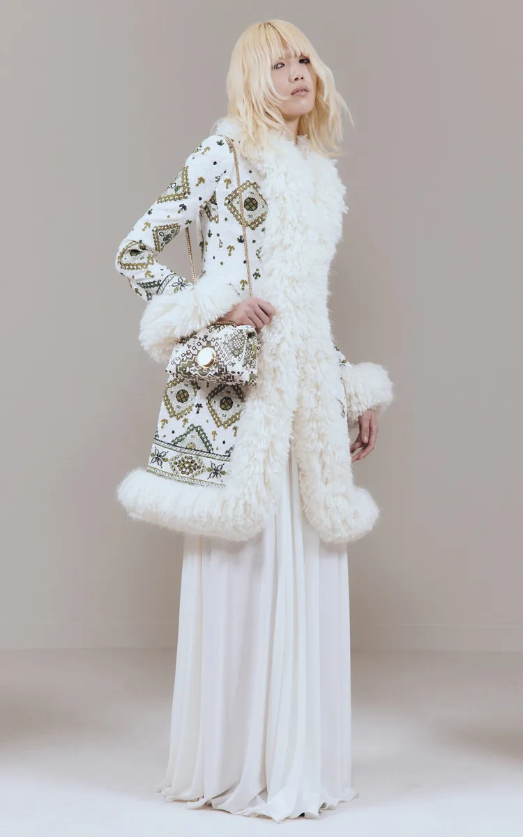 Giambattista Valli Embroidered Sequin Coat