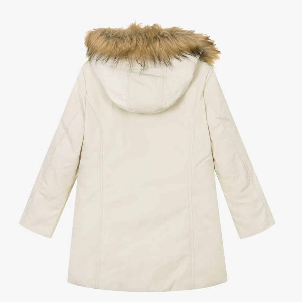 Girls Ivory Down Padded Coat