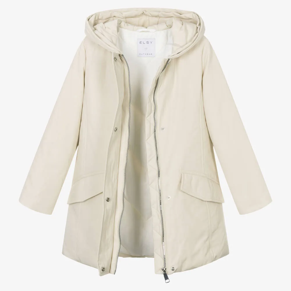 Girls Ivory Down Padded Coat