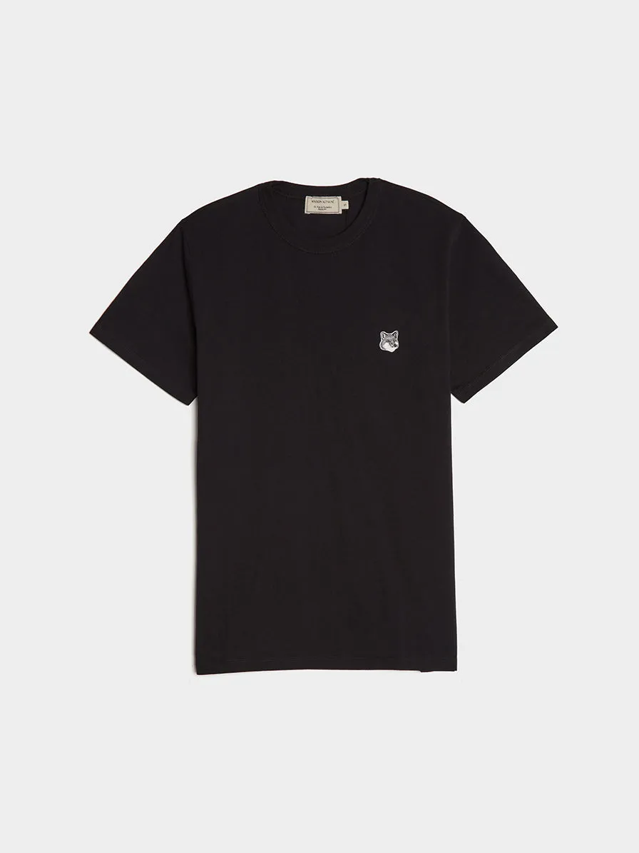 Grey Fox Head Patch Classic Tee Shirt, Black