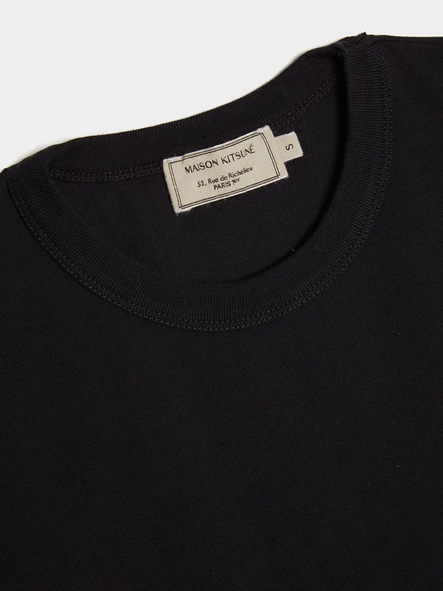 Grey Fox Head Patch Classic Tee Shirt, Black