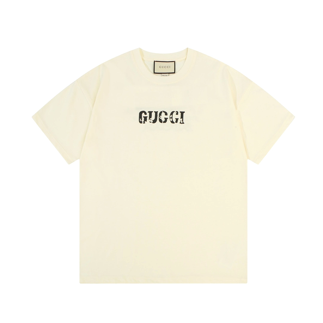 Gucci simple letter print logo short-sleeved T-shirt Off-White 1.3