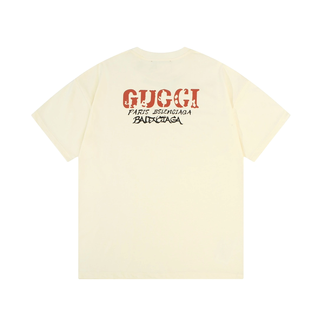 Gucci simple letter print logo short-sleeved T-shirt Off-White 1.3