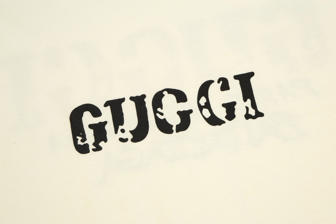 Gucci simple letter print logo short-sleeved T-shirt Off-White 1.3