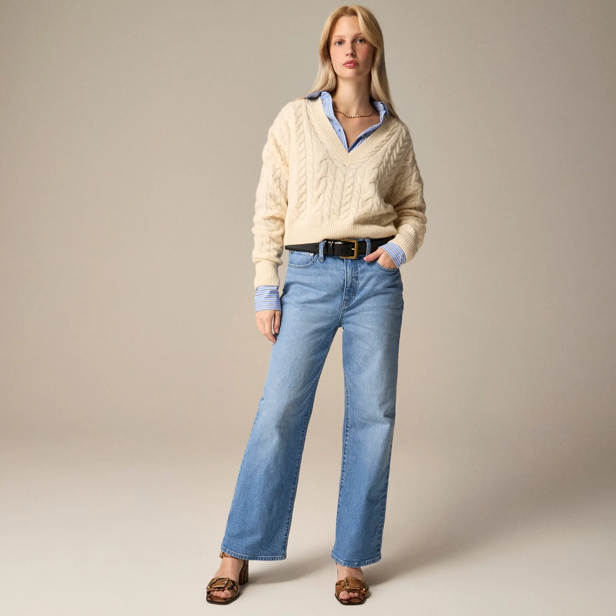 High-rise slim wide jean in 1996 semi-stretch