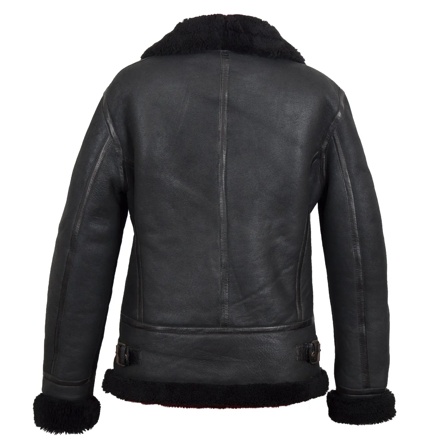 Holly Ladies Luxury Black Hooded Sheepskin Coat