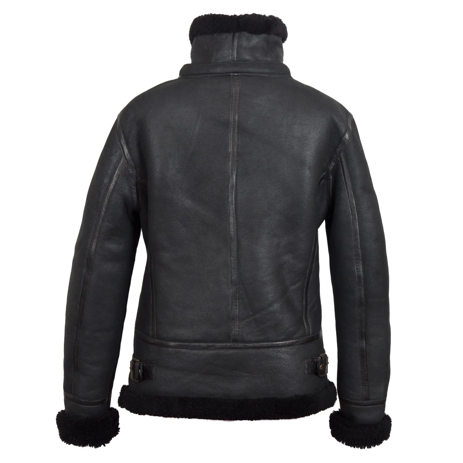 Holly Ladies Luxury Black Hooded Sheepskin Coat