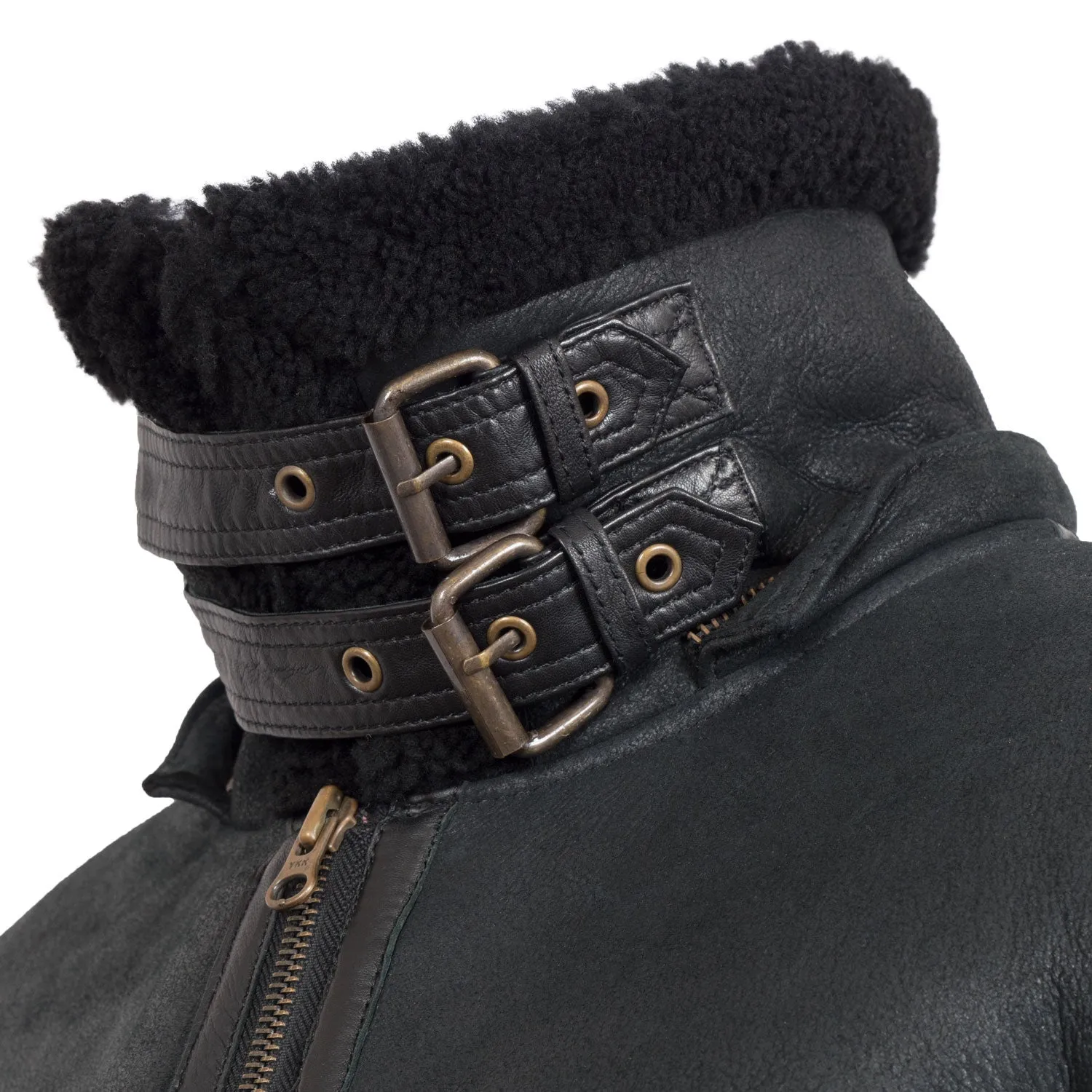 Holly Ladies Luxury Black Hooded Sheepskin Coat